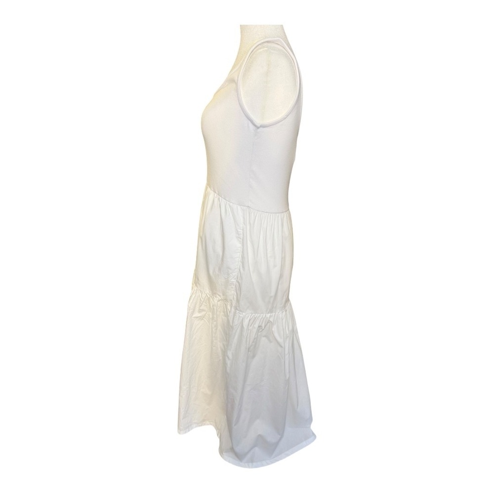 J. Crew White Tank‎ Dress Tiered Knit Mixy Midi Casual Women's XS NWT - Picture 2 of 6